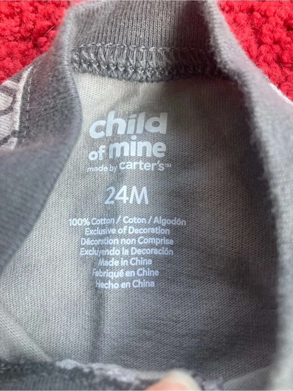 Carter's Gray Baby Romper with Orange Accent